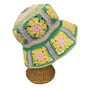 Anthropologie Peter Grimm Floral Straw Wide Brim Resort Floppy Sun Hat